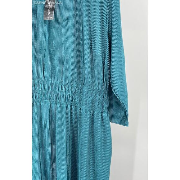 Lane Bryant Teal Women's 3/4-Sleeve Midi Dress With Elastic Waist - Size 18/20 - Picture 2 of 5